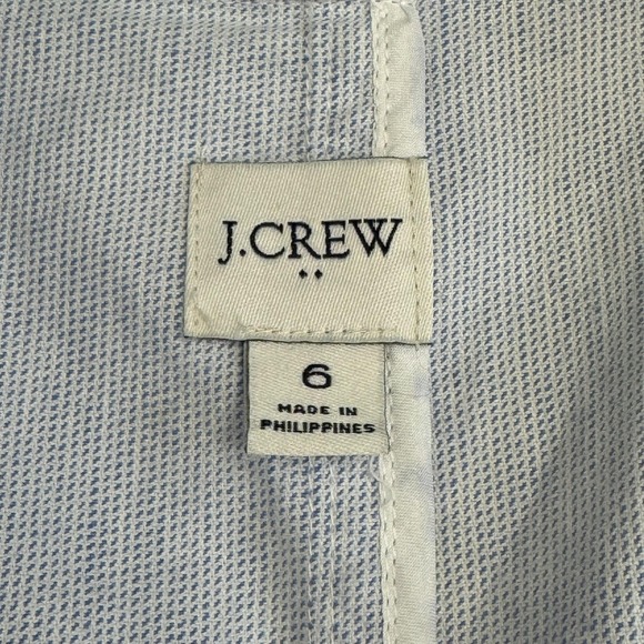 J Crew Blazer Women's 6 Blue‎ Striped Seersucker Linen Blend Lightweight Relaxed - Picture 9 of 15